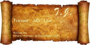 Turner Júlia névjegykártya